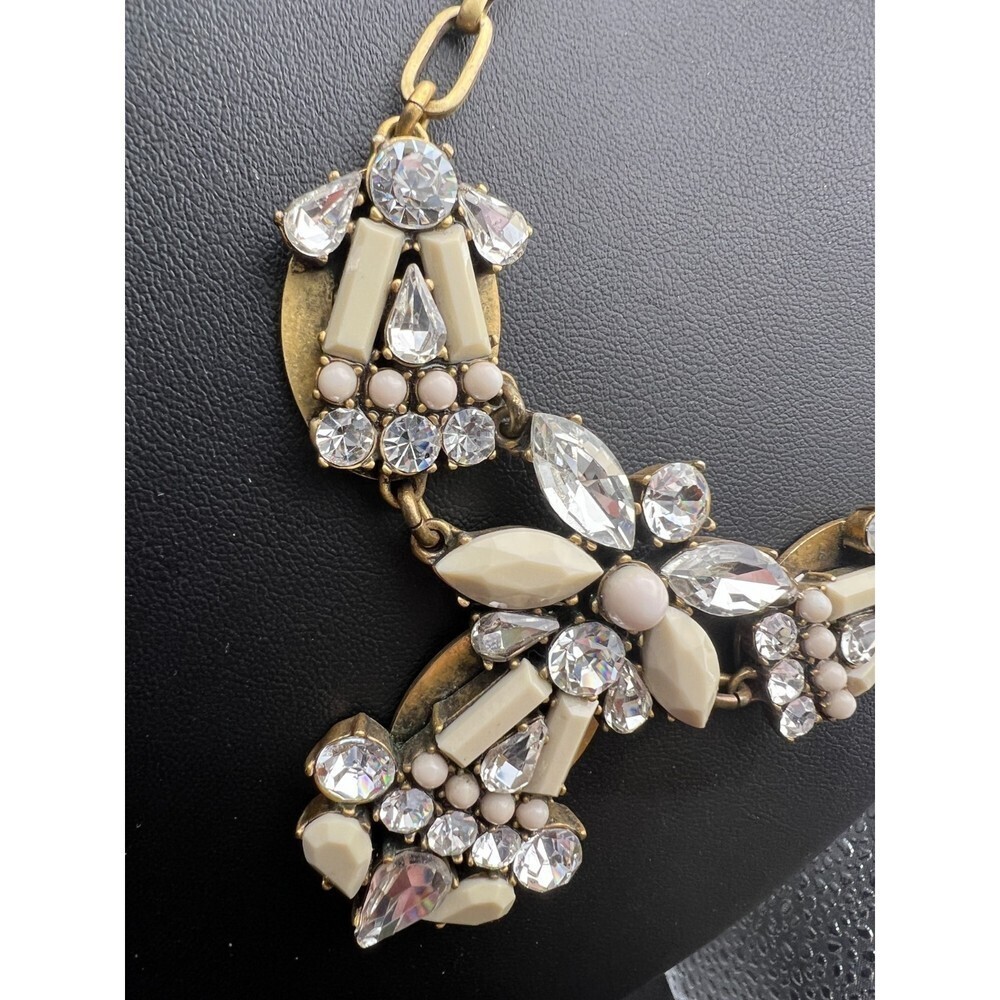 J. Crew Cream and Clear Crystal Statement Necklace